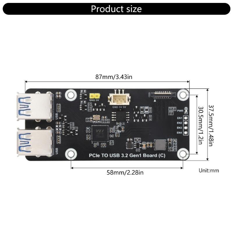 PCIe To USB3.2 Expansion Board, PCIe To 4 Port USB3.2 5Gbps Fast Speed Transfer Adapter Board Drivefree