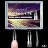 Luxury False Nail Tips Soft Gel Fingertip Semi-matte Capsules Almond French Coffin Full Cover Artificial Fake Nails Extension