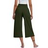 3er-Pack Damen Elastische Hohe Taille 3/4 Hose Lässige Passform Weite Capris Hosen mit Taschen