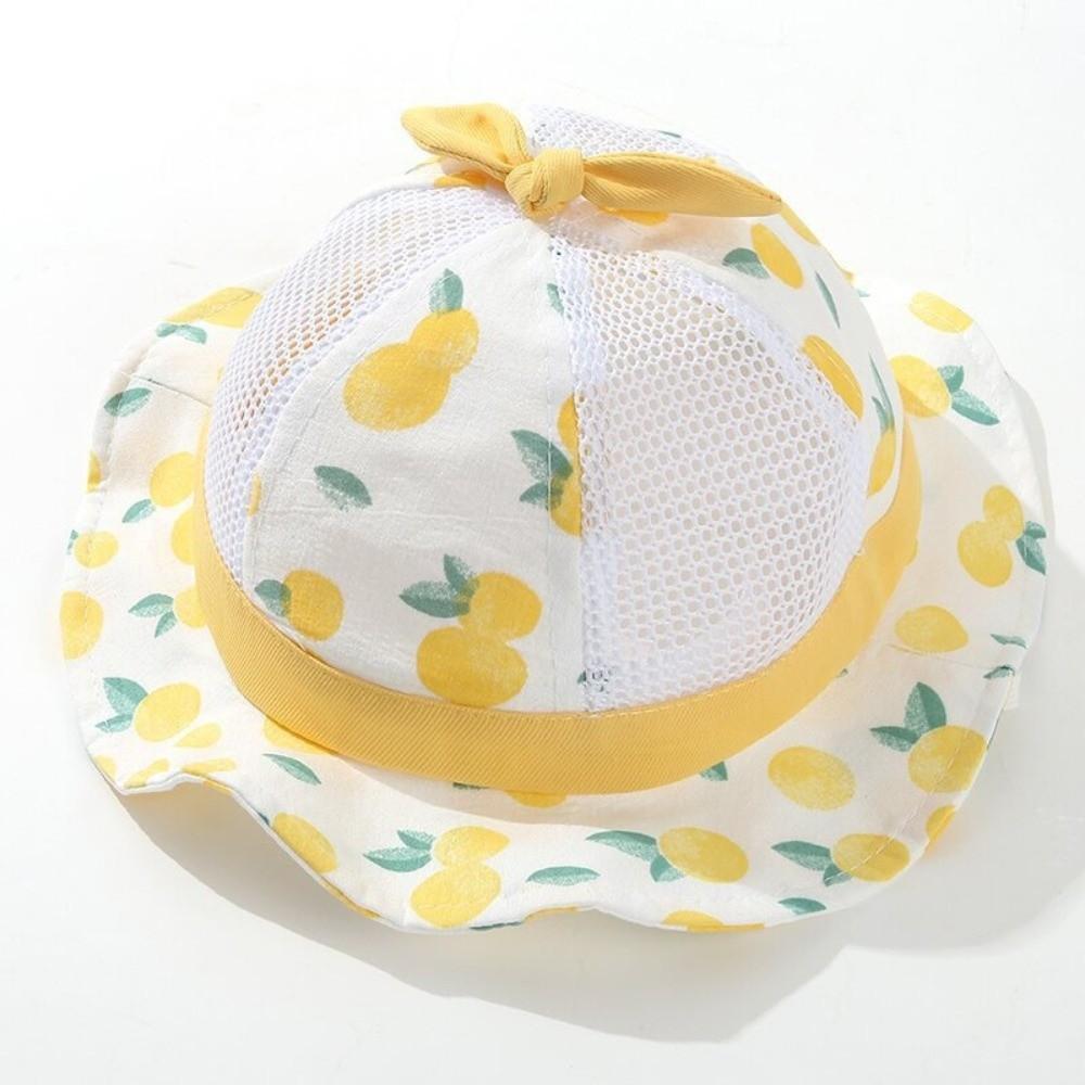 Wide Brim Baby Bucket Hat Fruit Print Panama Cap New Fisherman Cap  Summer
