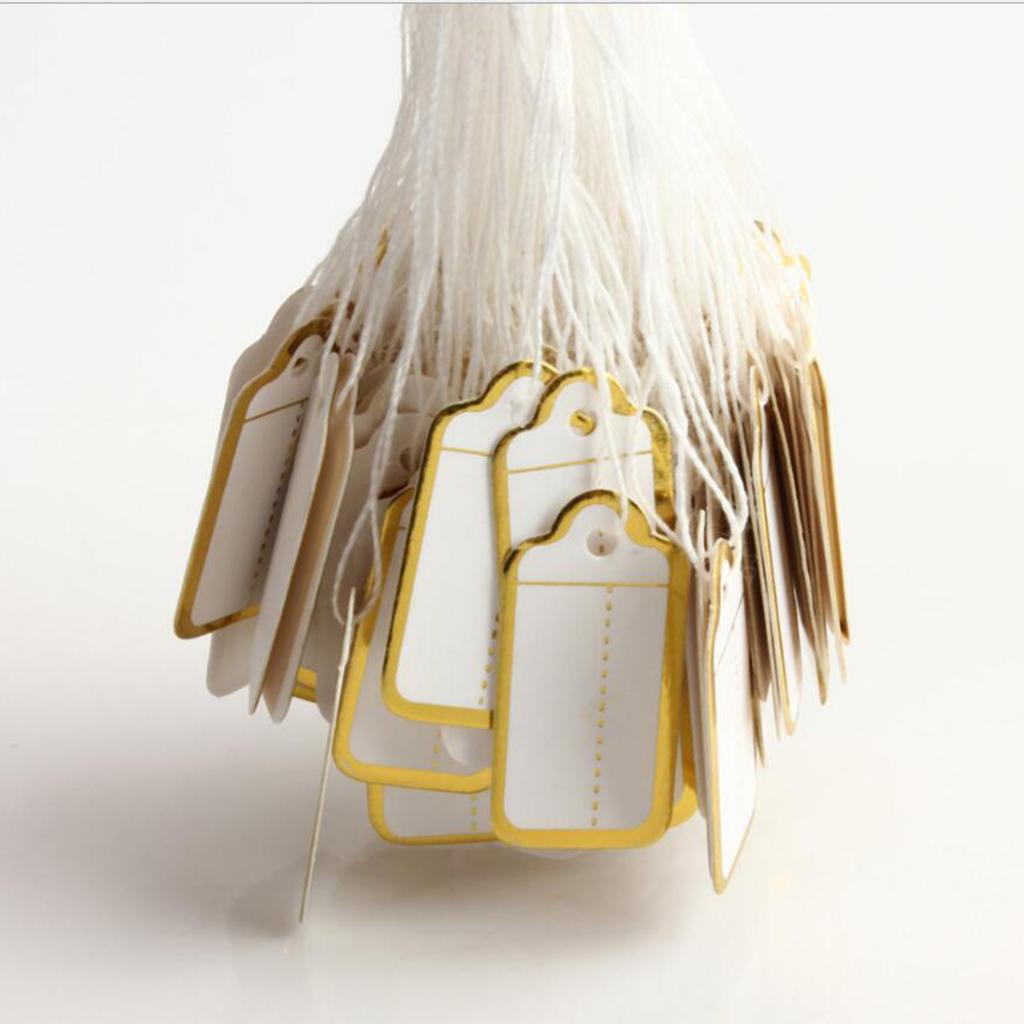 Jewellery Labeling Price Tag Set Paper Blank Display Marking Tags with String for Earrings Necklaces