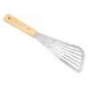 Edelstahl Fischspatel geschlitzt für Kochen Braten, Eierwender Werkzeuge, Hitzebeständiger Holzgriff(29,3 * 9 cm)