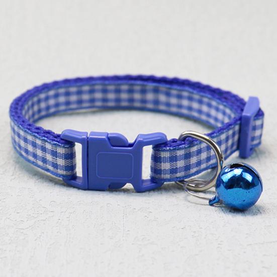 Yousheng Pet Collar Plaid Pattern Multiple Colors Vibrant Buckle Bells Small Dog Cat Regular Collar Pet Accessories