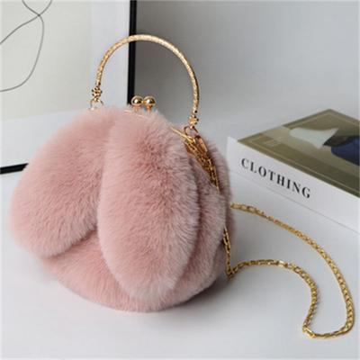 Women Plush Mini Shoulder Bag Female Messenger Bags Purses Soft Cute Rabbit Ears Crossbody Bags For Women Winter Fluffy Handbag