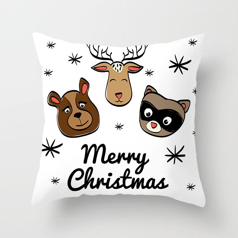 Christmas Cartoon Animal Car Sofa Pillow Cushion Cover Digital Printed Pillow Cover