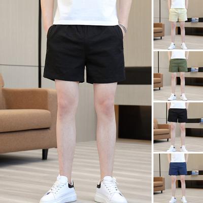 Męskie szorty elastyczny pas jednolity kolor design fitness sportowe szorty z kieszeniami szeroka nogawka letnie rekreacyjne szorty