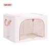Collapsible Cloth Storage Box With Steel Frame For Bedroom Closet Organization