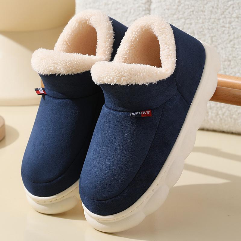 2025 Winter Platform Plush Slippers Women Comfy Soft Sole Cotton Indoor Shoes Woman Non Slip Windproof Warm Snow Boots Female