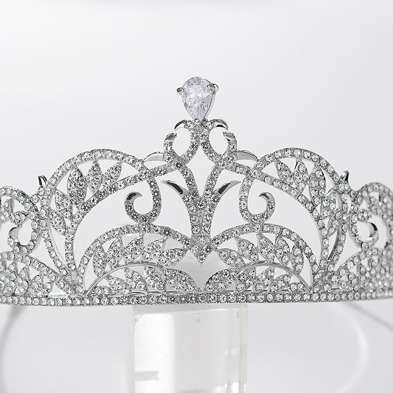 Europäische High-End-Luxus-Braut Zirkon große Krone Hochzeitstiara Hochzeitskleid Haarschmuck