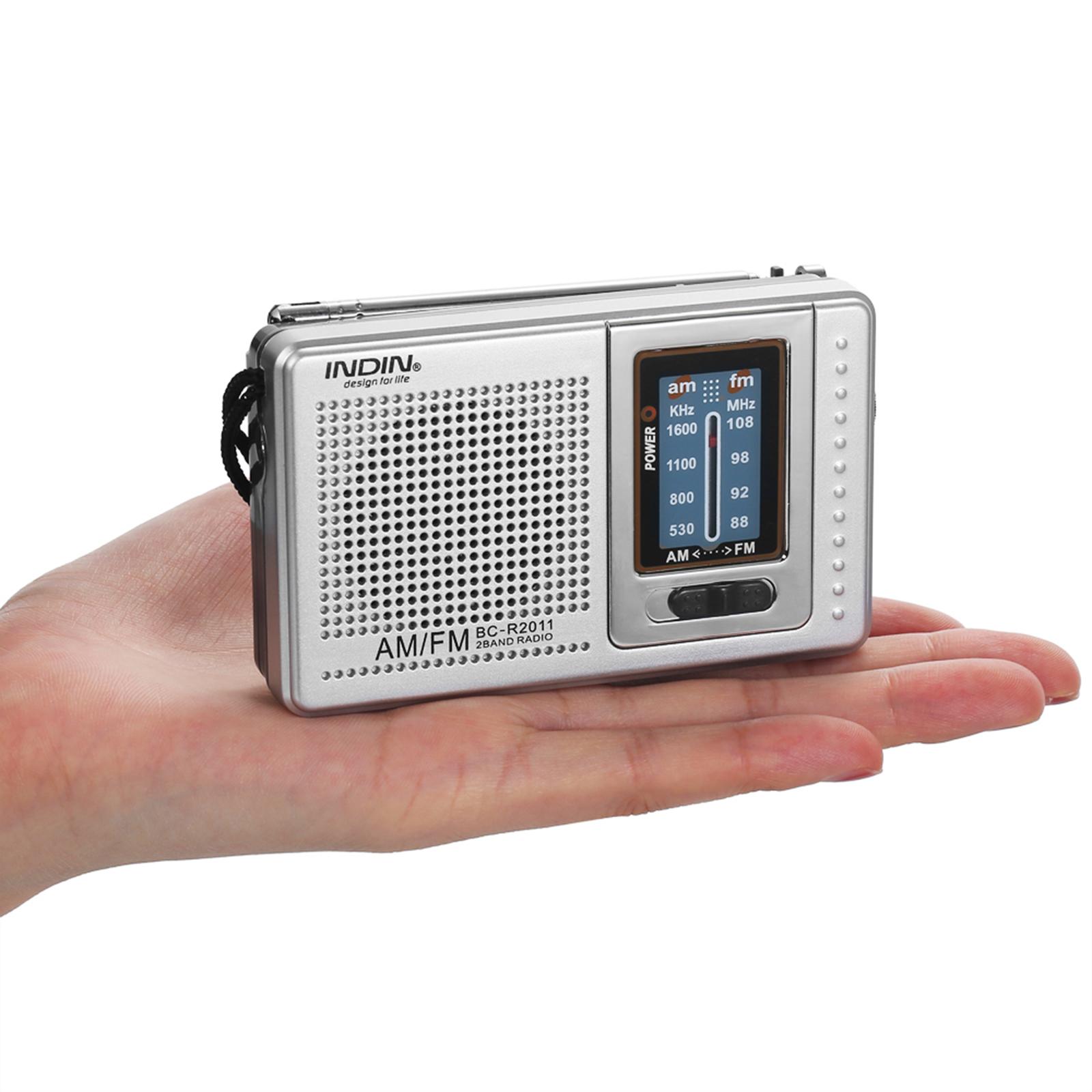

-R2011 AM FM Radio 2 Band Radio Receiver Portable Radio Built-in Speaker wCelsius Headphone Telescopic