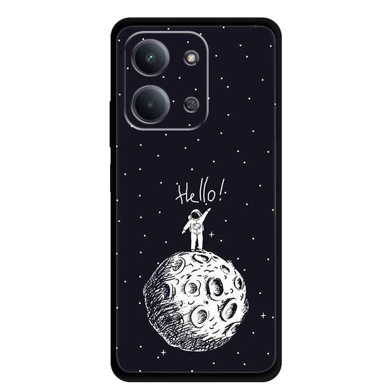 Case For Xiaomi Redmi 15C 5G European Colorful Flower Black Soft Silicone TPU Phone Case For Redmi 15C 4G Shell ProtectionBumper