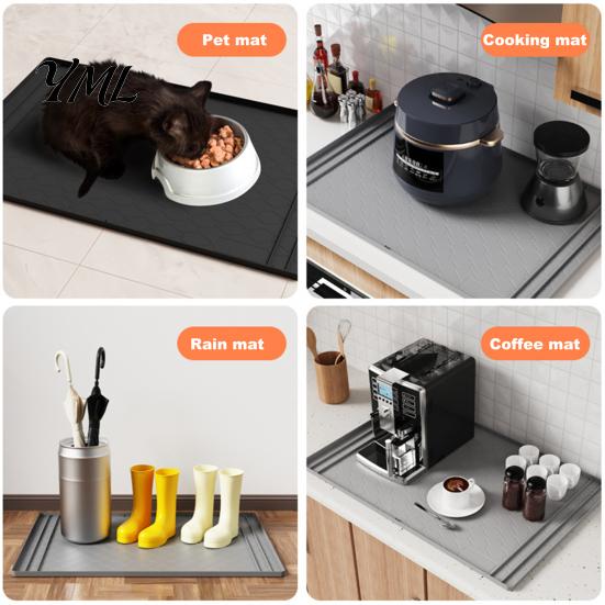 Easy Clean Shelf Liner Silicone under Sink Mat with Raised Edge, Waterproof Leak-Proof Non Heavy Duty Under Slip Cabinet Liner, Oil-proof Washable