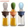 3pcs 2 in 1 Glass Oil and Vinegar Dispenser Set with Silicone Brush , Ideal for Olive Oil, Soy Sauce, BBQ , Fried Foods , Dishwasher Safe, BPA Free,