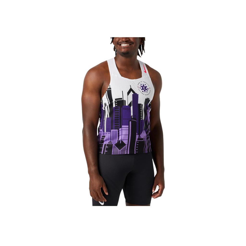 Nike Dri-Fit Adv Running Singlet Slim Fit Architectural Print Sleeveless Vest Men Tops Multicolor FV6335-100