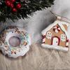 Snowflake Donut Christmas Tree Ornaments Small Christmas Decoration Resin Christmas Cottage  Party