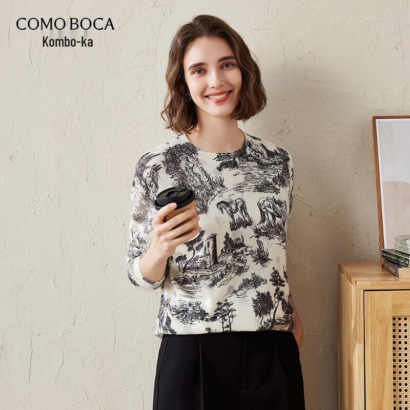 

Женский кашемировый пуловер Komun Boca с принтом L