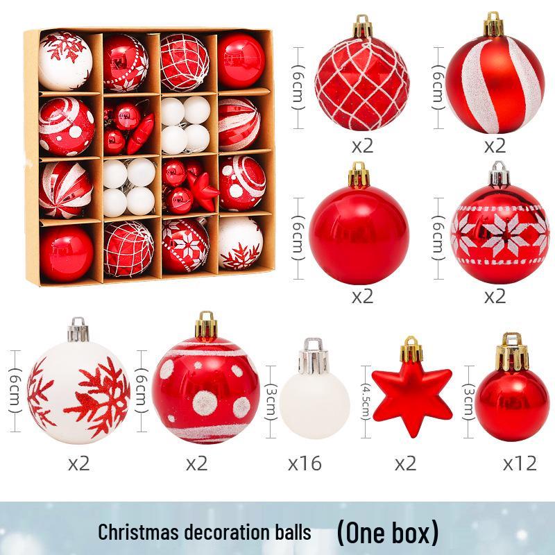 6CM Electroplated Irregular Painted Christmas Ball Ornaments Gift Box Set - Tree Hanging Decorations