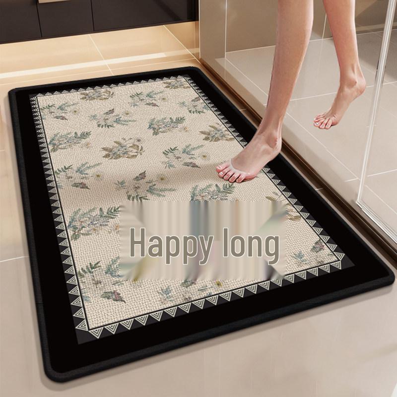 Luxury Quick-Dry Non-Slip Diatomaceous Floor Mat - Absorbent, Stain & Scratch-Resistant Bathroom Door Mat