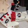 Ladies Autumn Cartoon Cute Penguin Boneless Mid Tube Cotton Socks