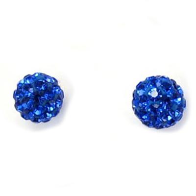 [R3304] - Blue 'Sissi' Silver Earrings - 5 Mm