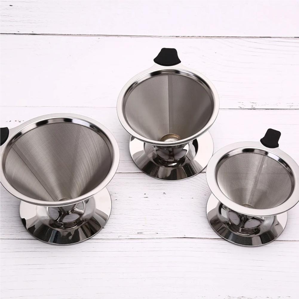 1PC Stainless Steel Reusable Coffee Filter Holder Pour Over Mesh Tea Dripper Cup