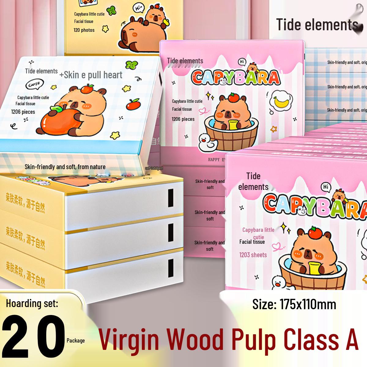 Cartoon Tissue Dispenser: Portable Bag with Printed Tissue, Virgin Wood Pulp, Wet & Dry Use