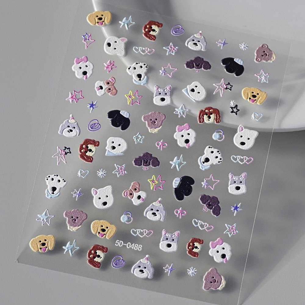 Cute Dog & Cat Stickers Pack Kawaii Pet Embossed Decals for Students DIY Craft Scrapbooking Album Card Making Stationery