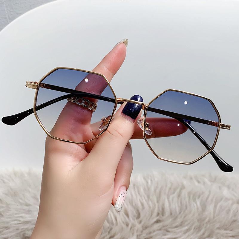 Fashion Retro Classic Metal Polygonal Sunglasses Octagon Shape UV400 Protection Glasses for Men & Women