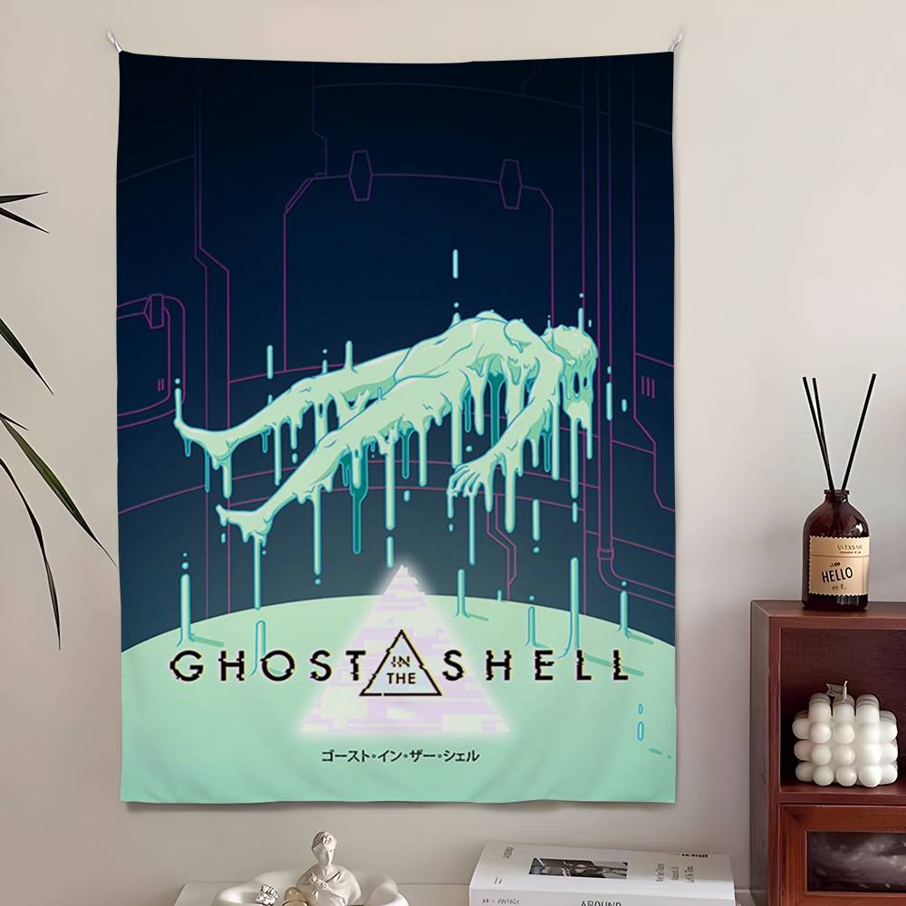 GGhost in the Shell Anime Vertical Tapestry Wall Tapestry Wall Art Aesthetic Room Decor Room Decoration Accessories