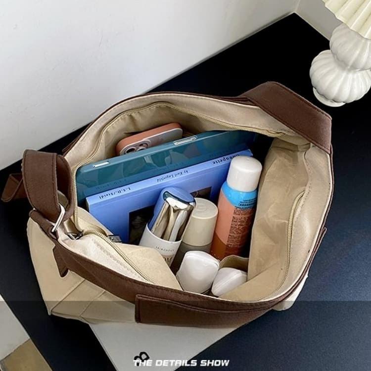 Japanische und koreanische Schultertasche mit großem Fassungsvermögen Damen-Canvas-Tasche