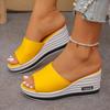 Plus Size Women's Peep Toe Wedge Heel Slides – European & American Summer Fashion