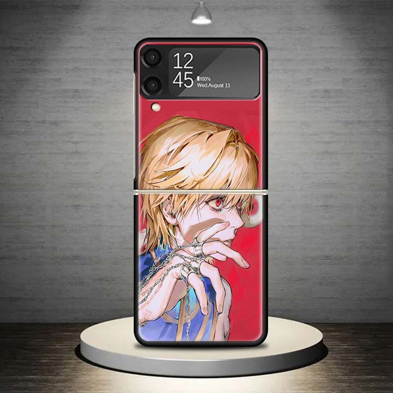 Huner X-Hunters Kurapika Phone Case For Samsung Galaxy Z Flip 7 6 5 4 3 5G Shockproof Cover Z Flip7 Flip6 ZFlip5 Flip3 Flip4 Lux