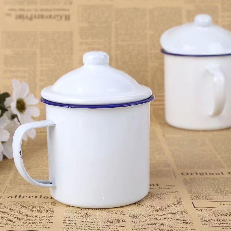 OLOEY Vintage White Enamel Mug
