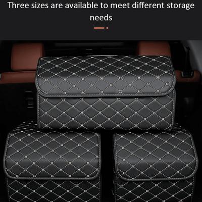 Car Trunk Storage Box Large Capacity Auto Multiuse Tools Organizer Box Stowing Tidying Leather Folding For Emergency Box