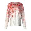 Women's Long Sleeve Single Breasted Leaf Print Cardigan for Work Uniform