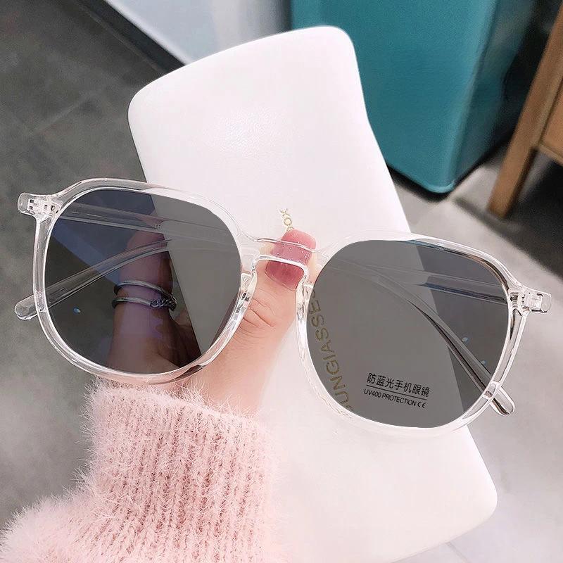 Luxury Design Photochromic Glasses Men Women Square Oversized Myopia Short-Sighted Eyeglasses Outdoor Color Changing Eyewear