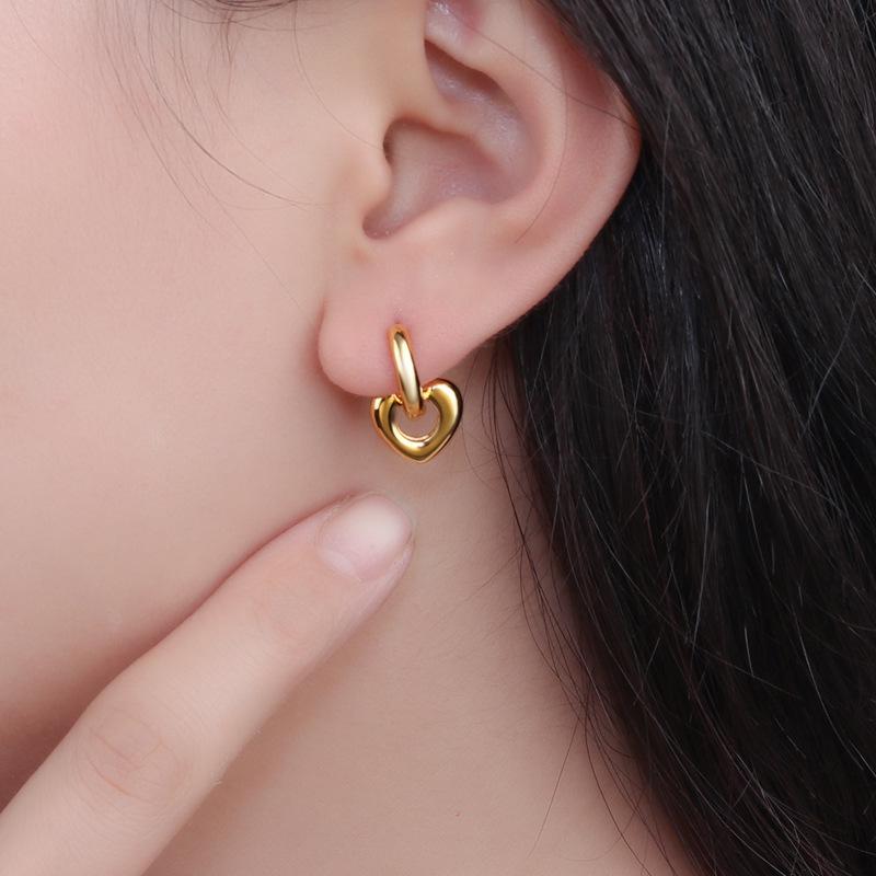 18K Gold Plated Heart Ear Cuffs - Elegant, Versatile Earrings for Women