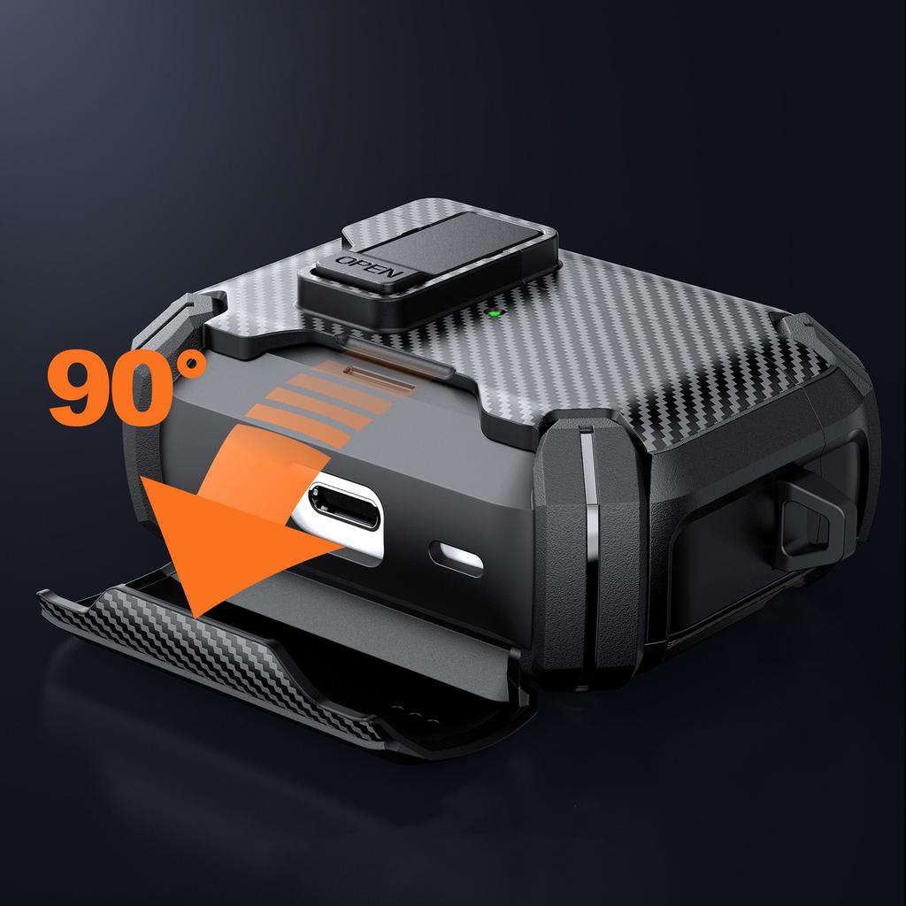 Shockproof Secure Lock Clip Case Cover for AirPods Pro 2 & AirPods 4 with Phone Holder Compatible with Air Pods 4th Pro2 Case