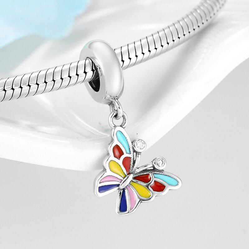 

KATAOKA Стерлингового Серебра 925 Цветная Эмаль Весенние Подвески-Бабочки Бусины подходят Оригинальные Подвески Kataoka Браслет Ювелирные Изделия зелёный