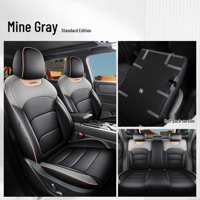 

2526ICON Denim Cartoon Car Seat Cover - All Seasons Full Surround Leather Cushion Model Year Remark
