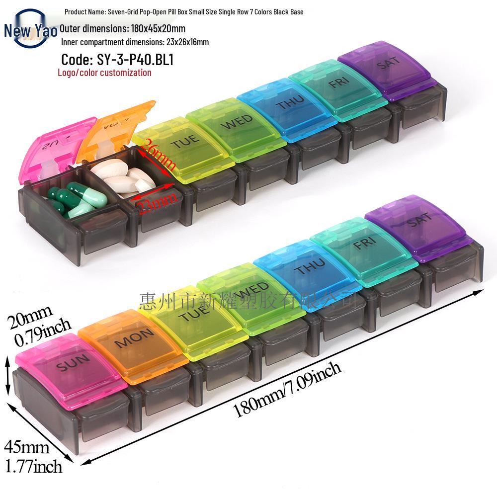 Seven-Day Pill Organizer: Morning, Noon, Night Portable Capsule Case with Large Capacity
