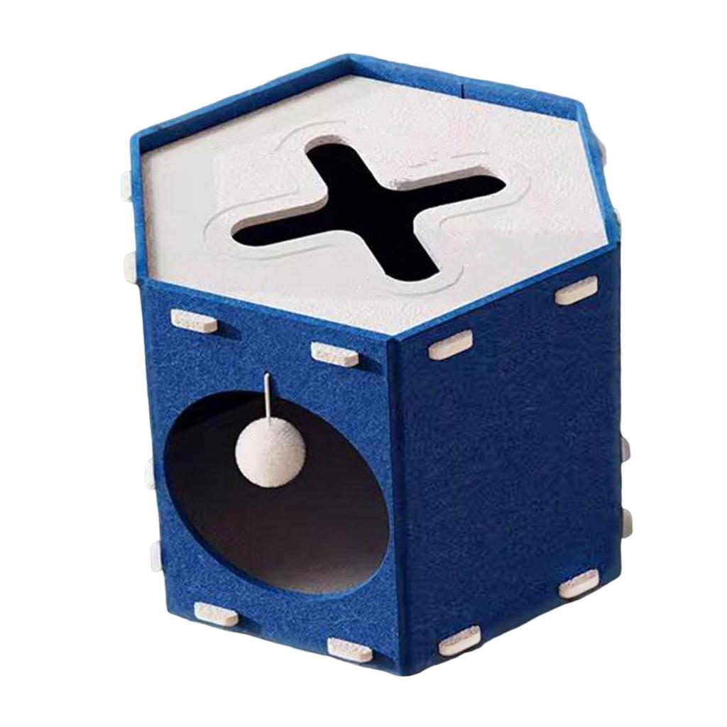 Felt Cat House for Small Medium Large Cats Peephole with Ball Hanging Furniture Kitten Cave Tunnel Extra Large Scratch Resistant