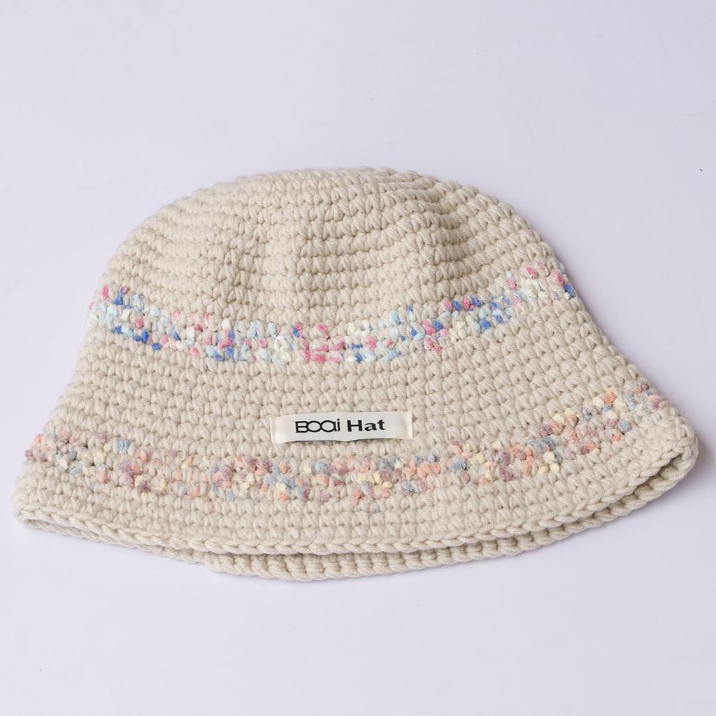 Bold woolen warm hat Colorful fringe Woolen Hat Women's Autumn and Winter Cute Handmade Plush Hat Knitted Fisherman Bucket Hats