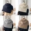 Knit Scarf Cap for Women Solid Color Hooded Shawl Winter Windproof Neckwrap Hat