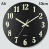 Round Luminous Wall Clock Glow In Dark Wooden Silent NonTicking Modern Style for Bedroom Decor