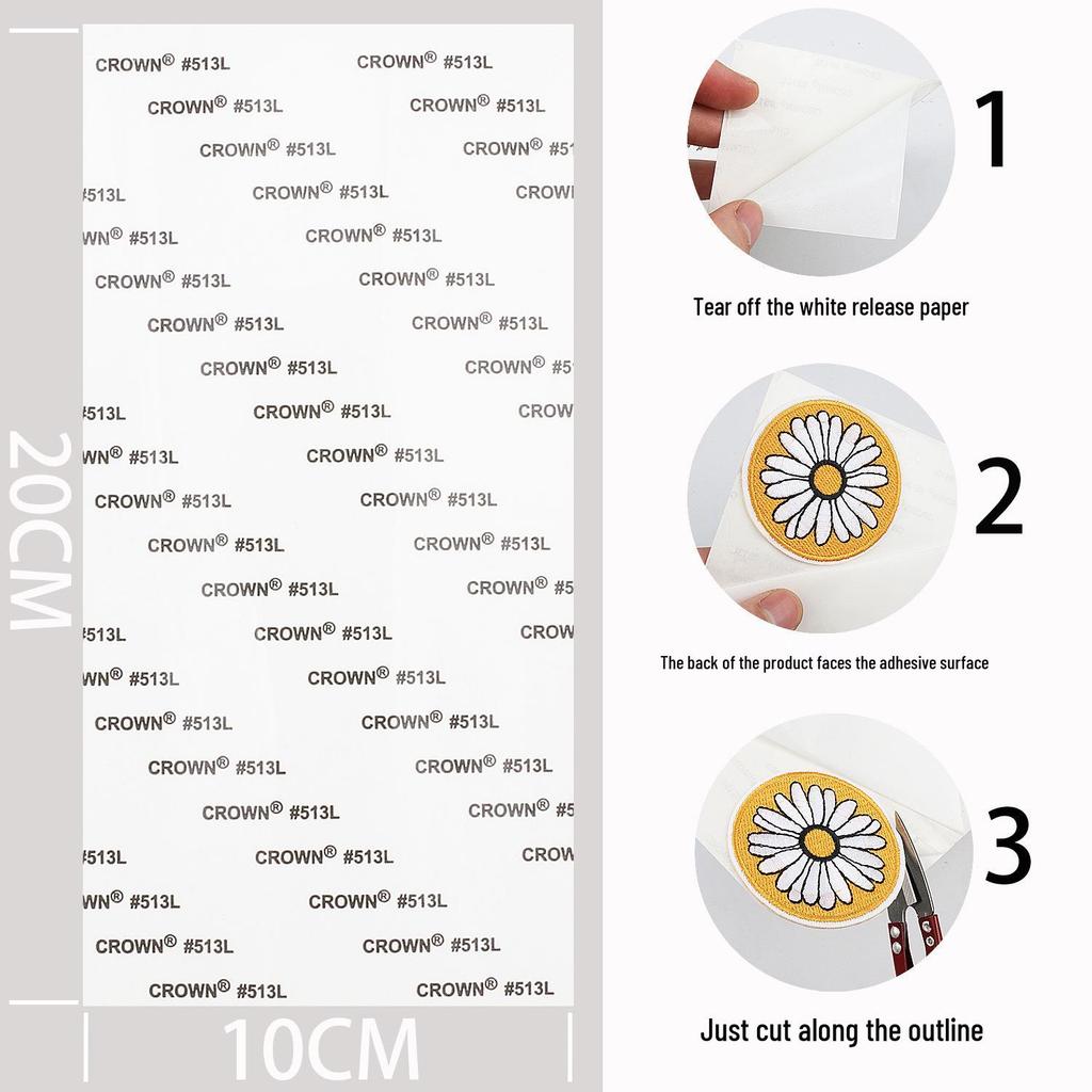 Brølende Himmel Chenille Bokstavlapp: 7cm Hvit Bakgrunn & Svarte Bokstaver A-Z, Strykemerke for Veskedekorasjon