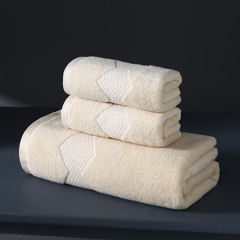 Pure Cotton Class A Soft Absorbent Embroidered Bath Towel - Luxurious, Thickened for Adults