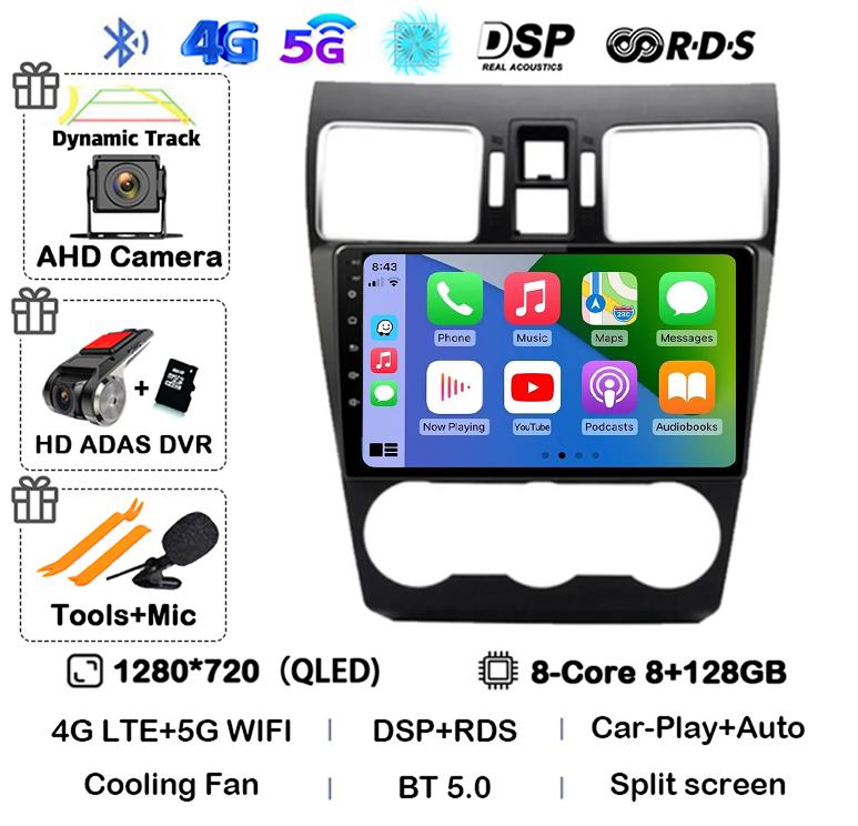 Android 14 Carplay Auto WIFI+4G Car Radio For Subaru WRX Forester 4 SJ 2016-2022 Multimedia Video Player Stereo GPS Head Unit BT