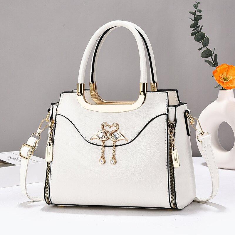 New Patchwork Vintage Handbag Simple Universal Zipper Fashion Crossbody Bag Large Capacity Commuter Bag