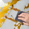 Samolepicí mramorová tapeta se zlatou fólií, odlepovací a nalepovací, vodotěsná, odolná proti oleji, nálepka na kuchyňskou zástěnu a pracovní desku, 5vrstvá PET samolepka na zeď pro nábytek